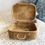 Vintage rattan suitcase