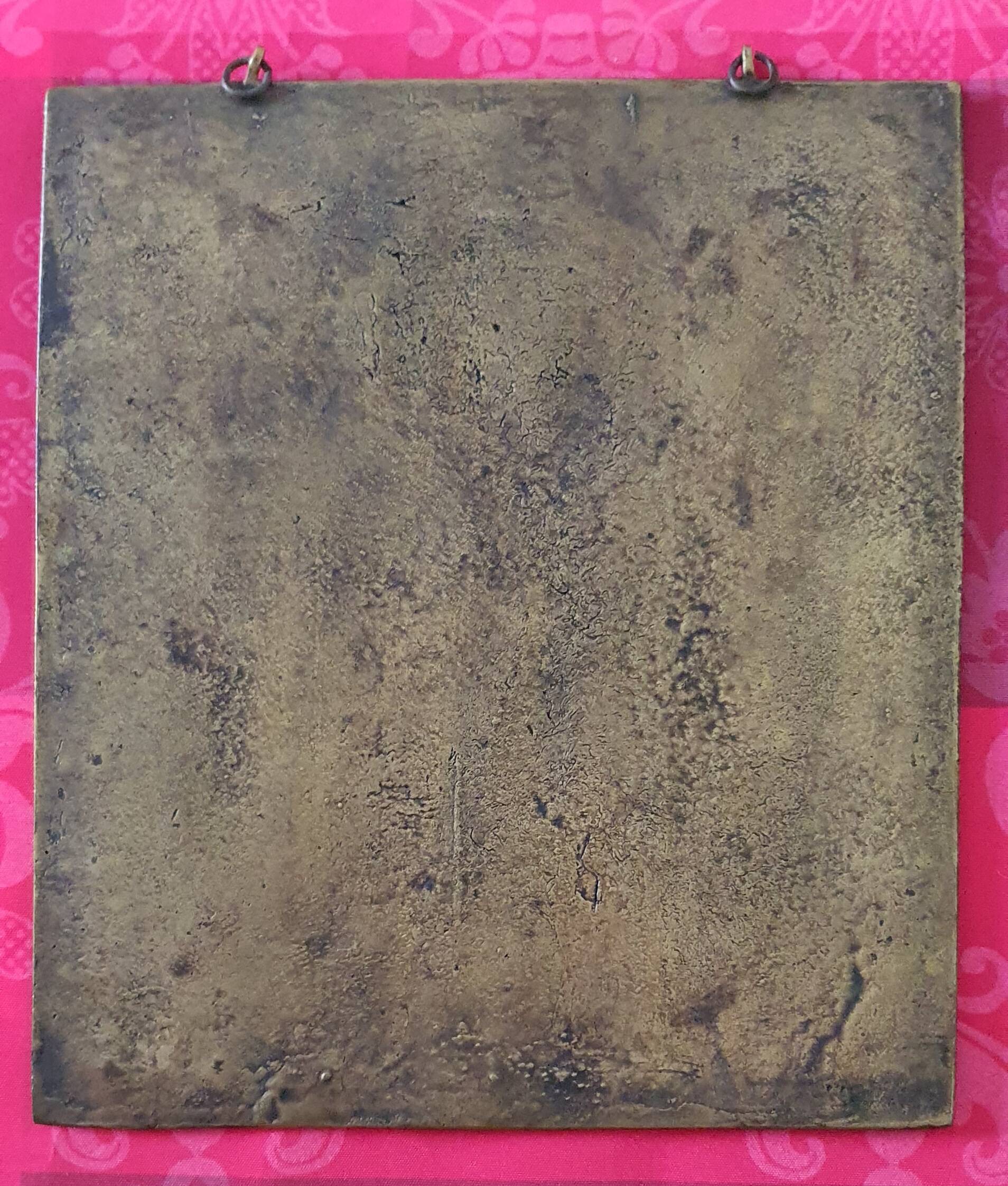 Icone russe de voyage en bronze