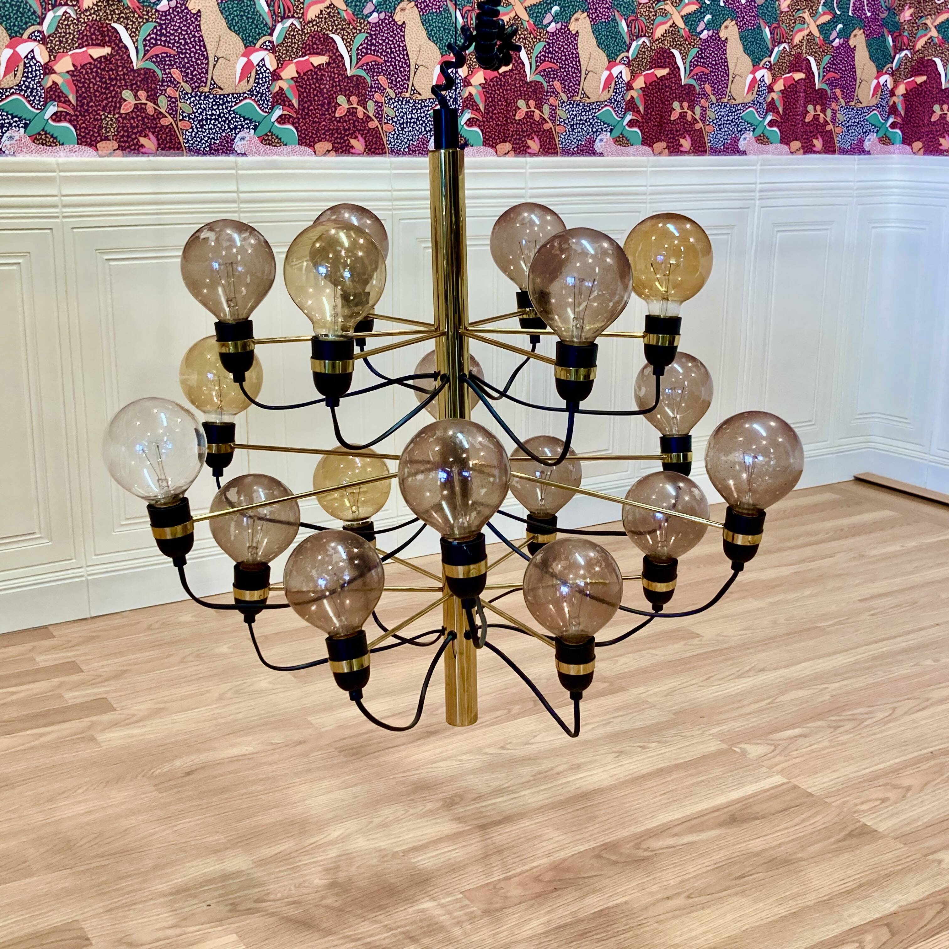 Grande suspension design métal d'époque