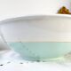 Saladier porcelaine vintage blanche verte luneville epinay france 1950s