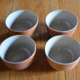 Lot of 4 bowls in sandstone and shiny grey inside