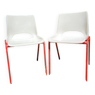 Duo de chaises enfant vintage et design. Maternelle. 1980.