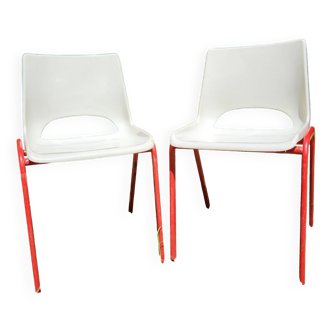 Duo of vintage and designer children's chairs. Kindergarten. 1980.