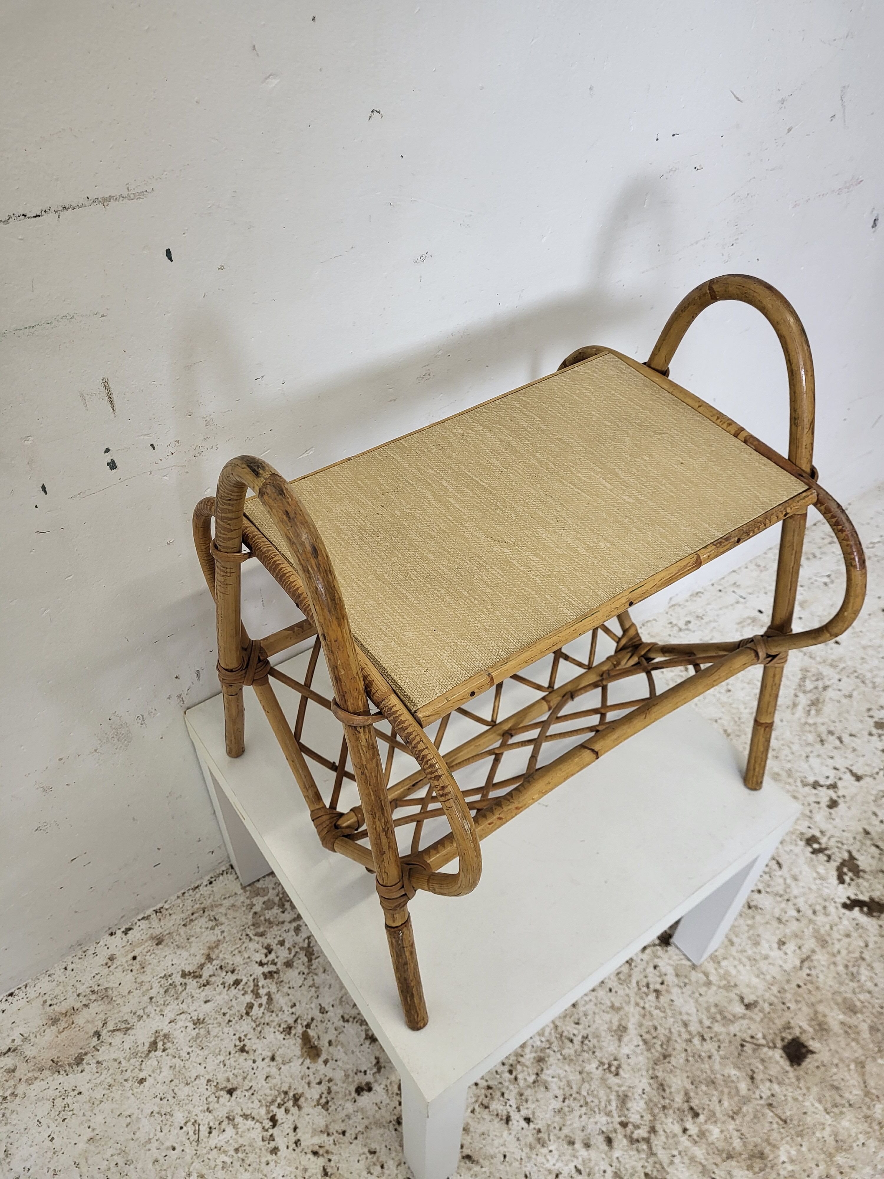 Rattan magazine holder