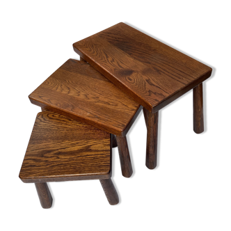 Tables gigognes brutalistes néerlandaises des années 1970