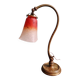 Lampe de bureau art déco en bronze et tulipe signée Schneider, années 1920