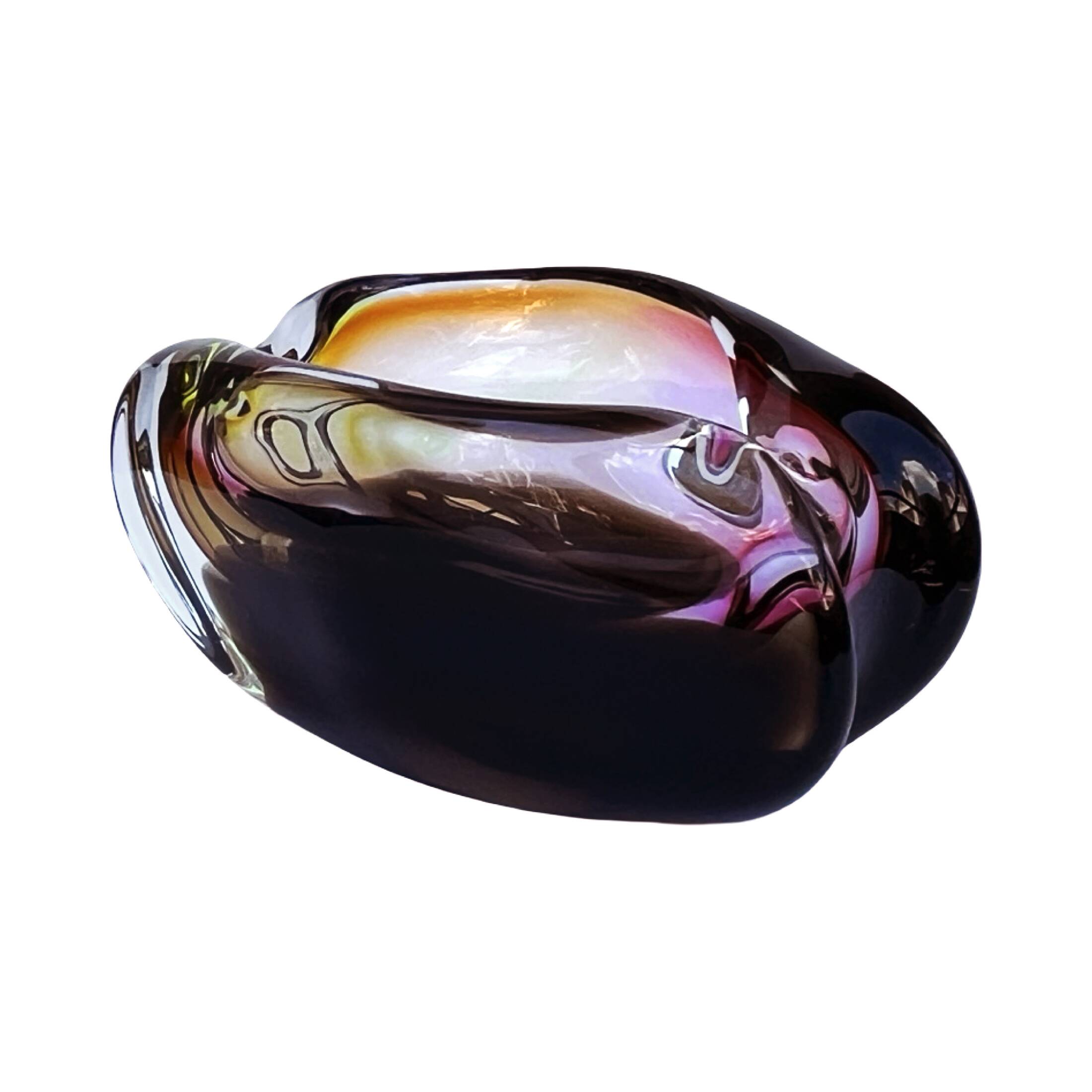 Ashtray designed by M. Velíšková, Skrdlovice Glassworks Czechoslovakia 1960