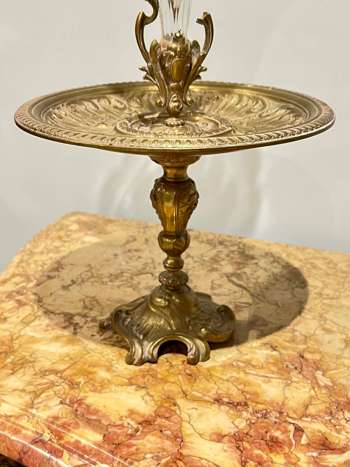 Bronze and crystal centerpiece