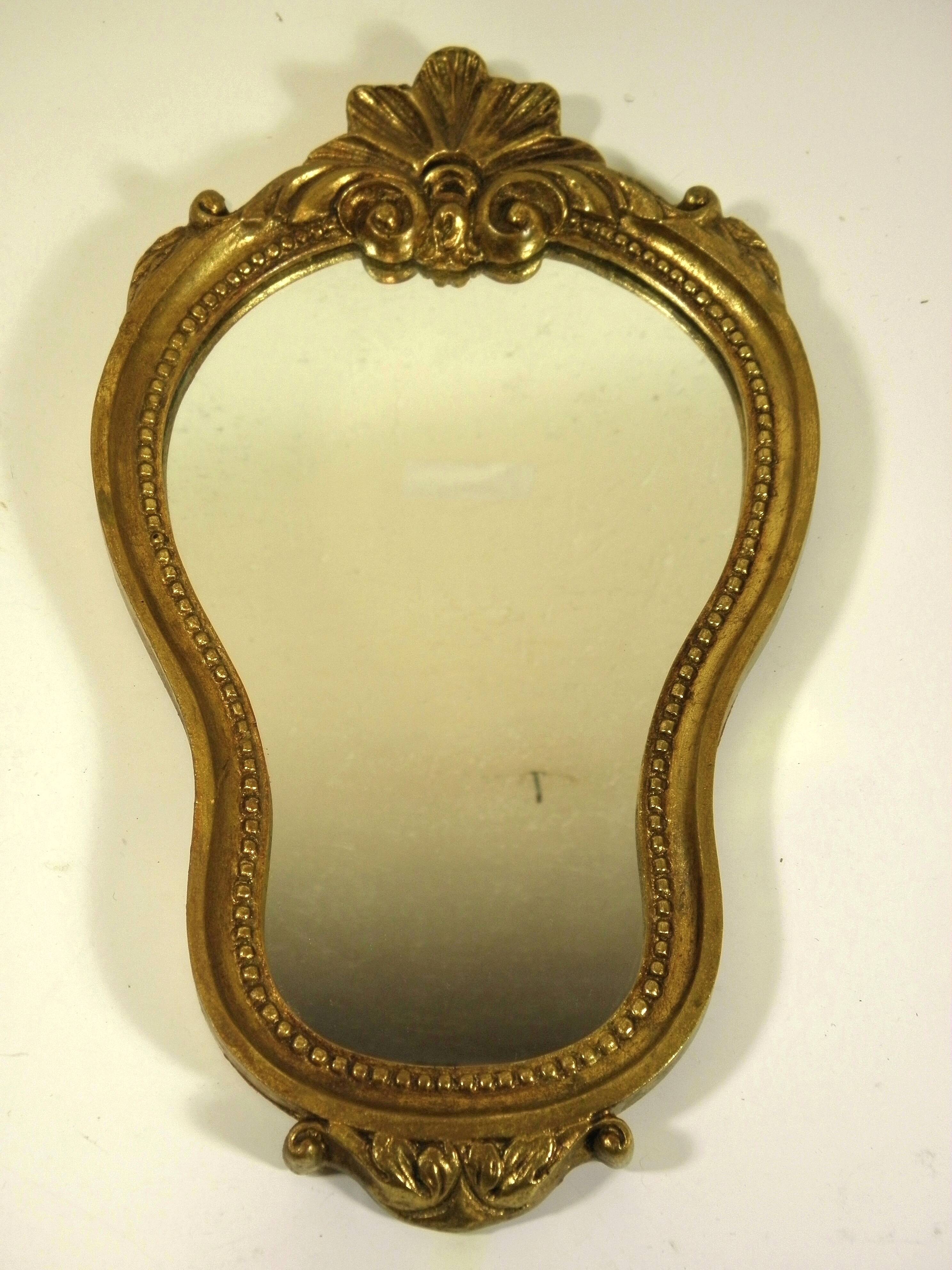 GOLD FRAMED MIRROR 32 x 19 cm