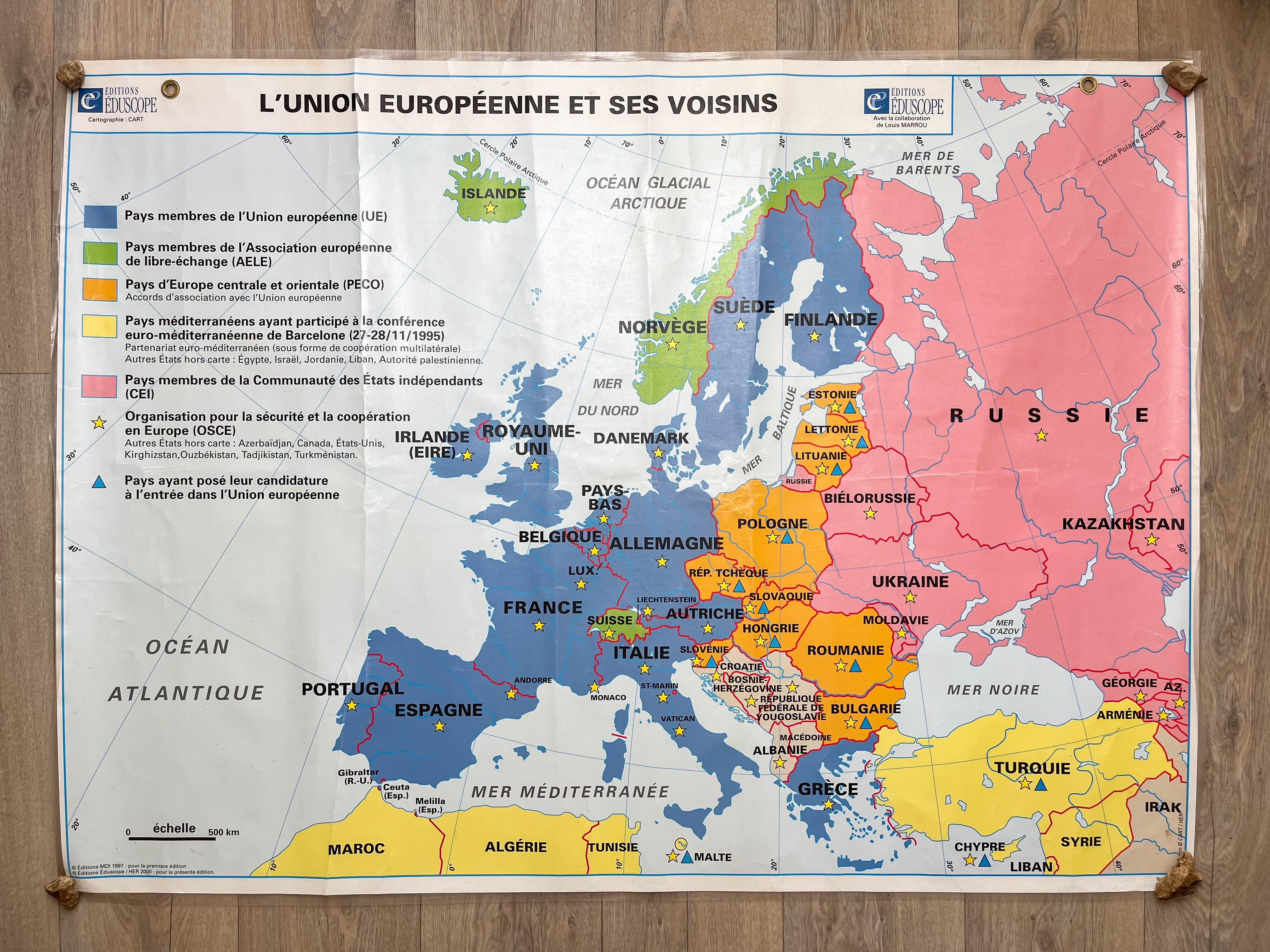 Vintage school map the construction of the european union eduscope
