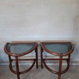 Pair of bamboo bedside tables