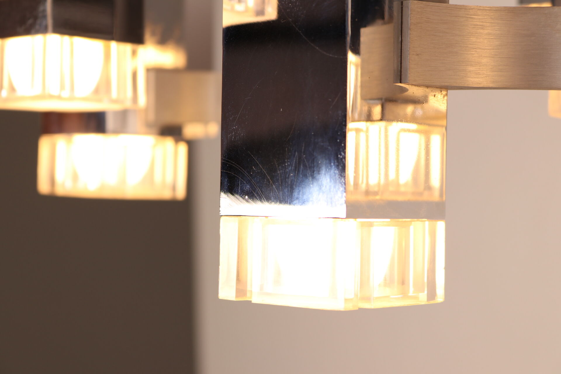 Ceiling light model 'Cubic' with 13 light units by Sciolari - Italy - 1970's