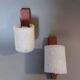 Pair of Scandinavian teak and perspex sconces Vintage 1960
