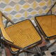 Pair of vintage folding chairs with caning 70