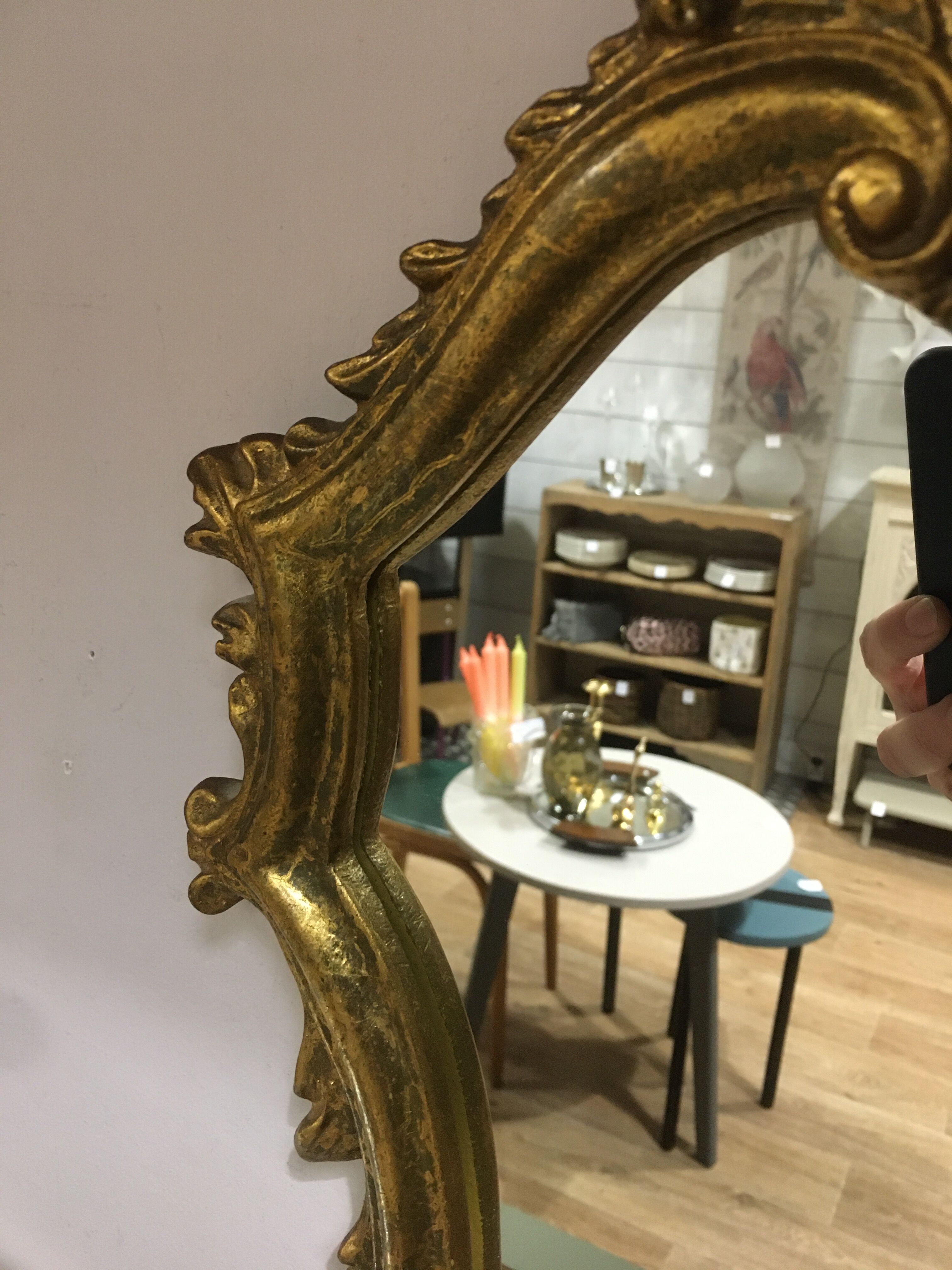 Golden baroque mirror