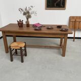 Solid pine table with its extension, 1950s