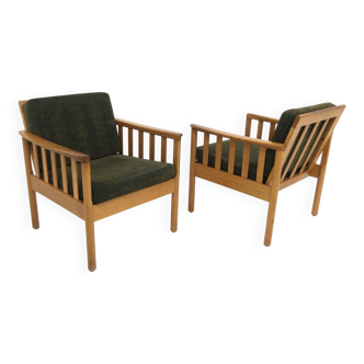 Set de 2 fauteuils en chêne, Skaraborgs Möbelindustri, Suède, 1960