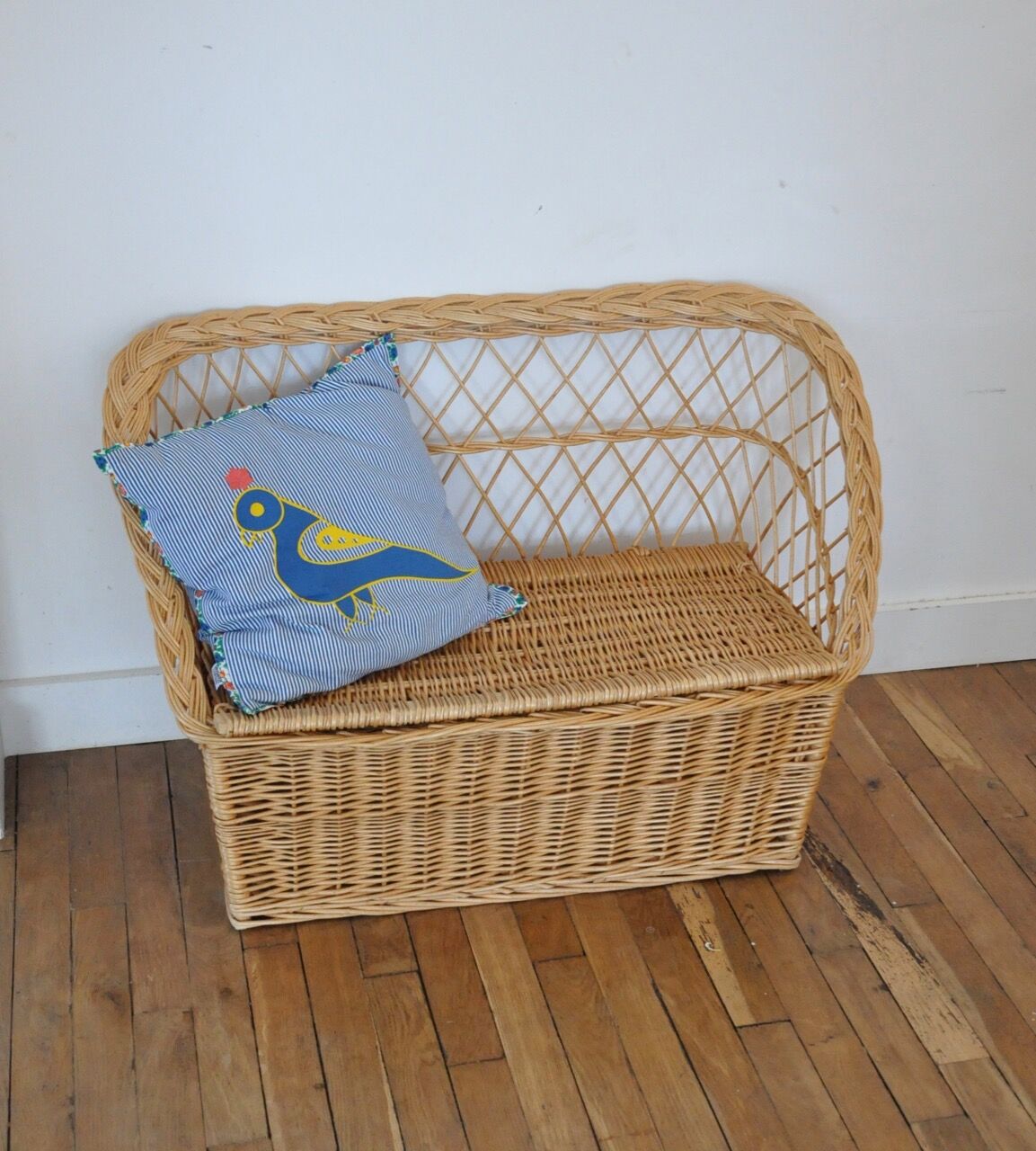 Rattan and wicker toy box