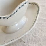 Old Saint-Amand ironstone sauce boat model 4022 - Blue floral rim