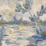Paysage du XXEME siècle signé