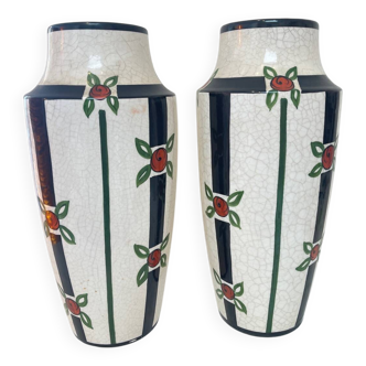 Pair of Art Deco vases – Orchie ceramics, 1930