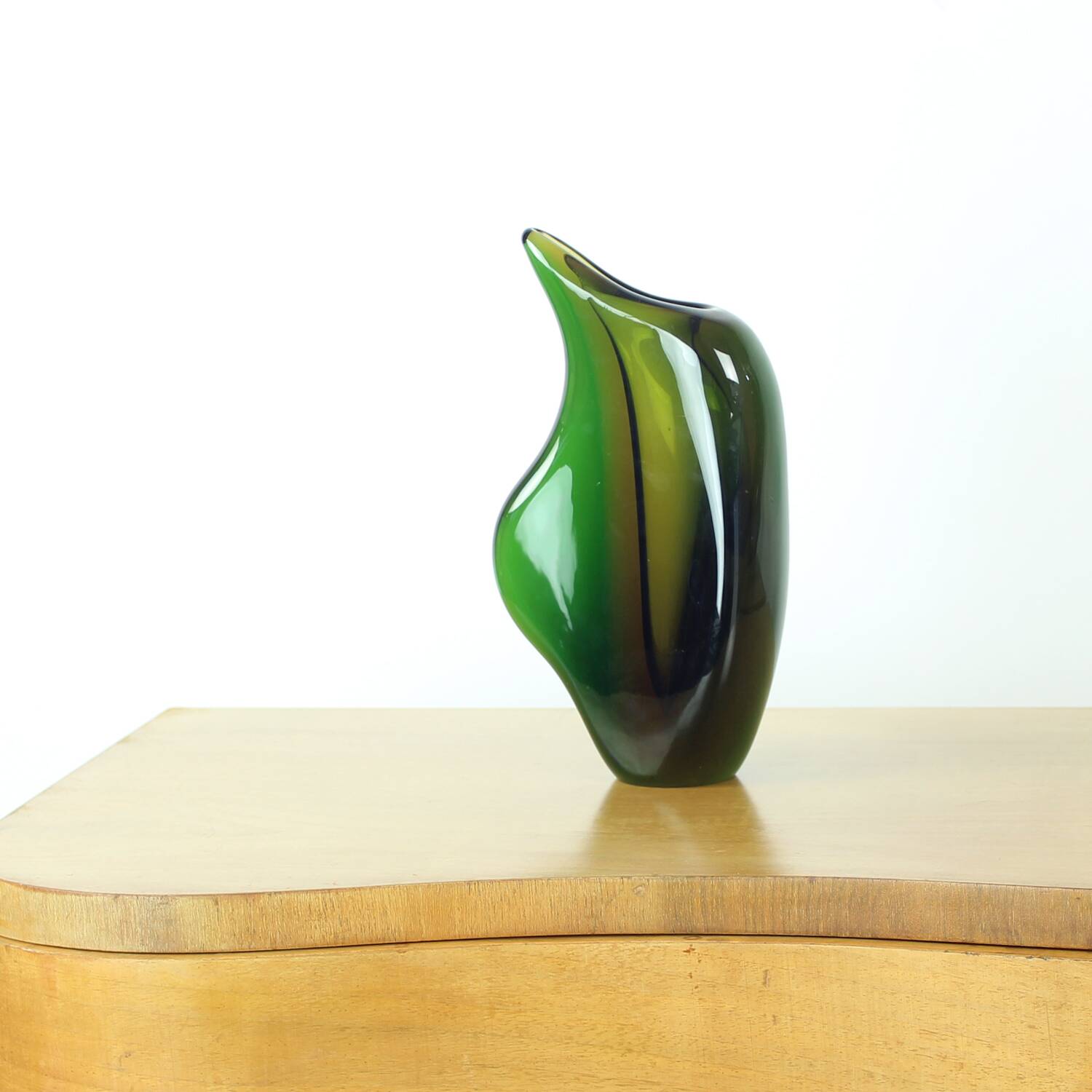 Sculptural Art Glass Vase By Mstišov Glassworks, Czechoslovakia, 1960s