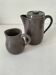 Brown stoneware jug and milk pot – vintage ceramics