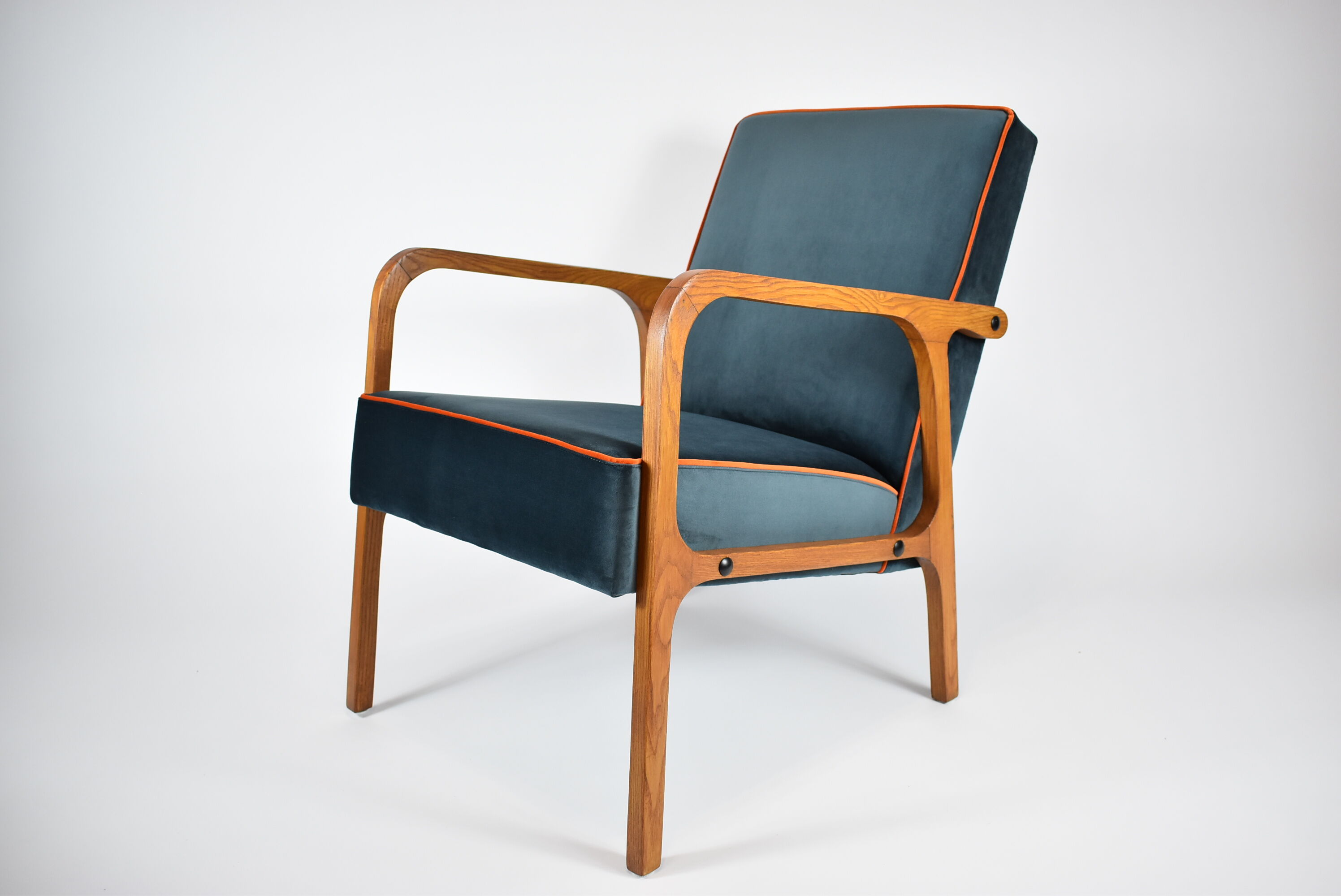 Restored vintage armchair model 04-b, 1970s, dark ocean green