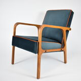 Restored vintage armchair model 04-b, 1970s, dark ocean green