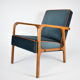 Restored vintage armchair model 04-b, 1970s, dark ocean green