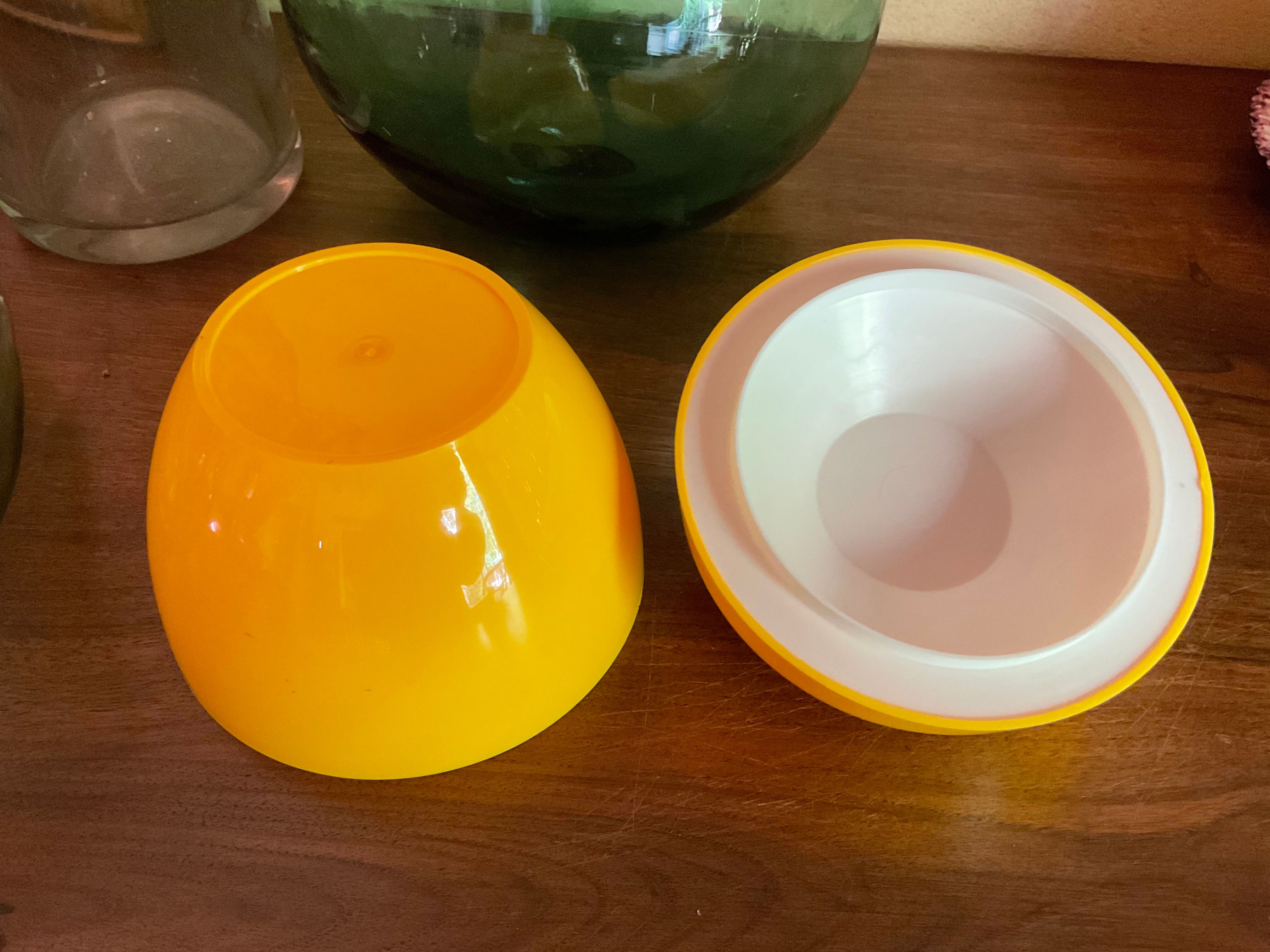 Vintage ice bucket yellow apple