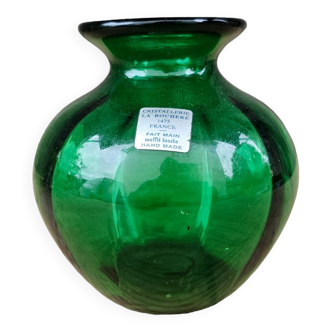 Vase en cristal vert La Rochère