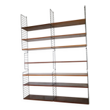 Modul Nisse teak string shelf with a vintage 60s design