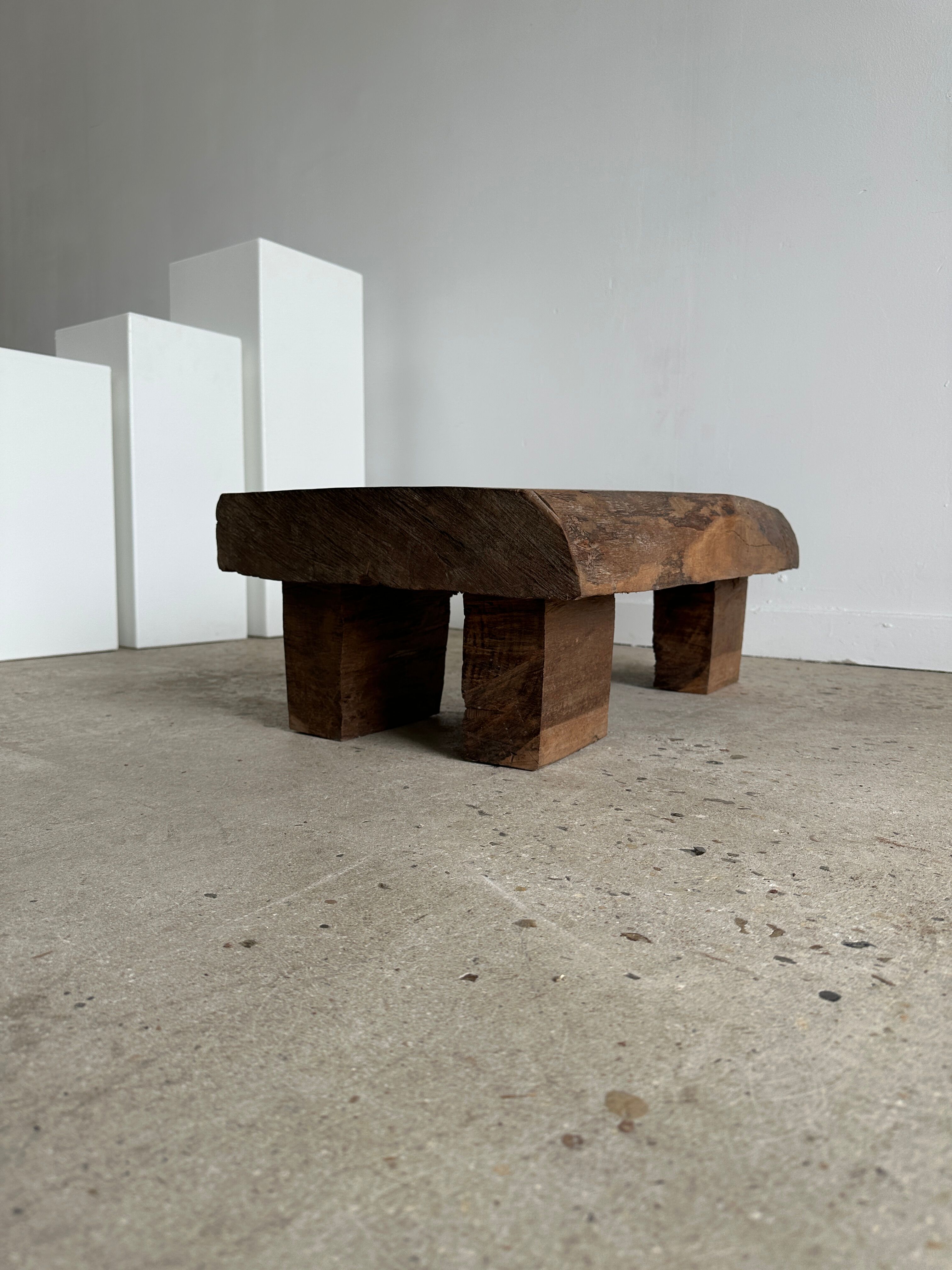 Asian solid wood quadripod brutalist coffee table H30 L81 l42