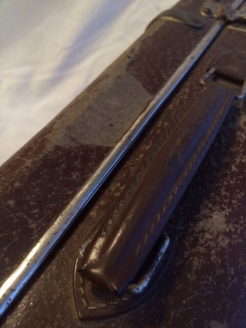 Small suitcase vintage wood and cardboard