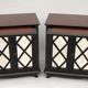 Paire de buffets en laque noire a decor de croisillons circa 1950