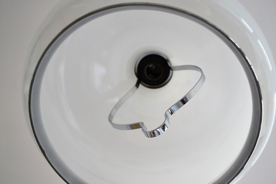 White opaline hanging lamp from the 1960s