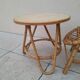 Vintage rattan children's table and armchair