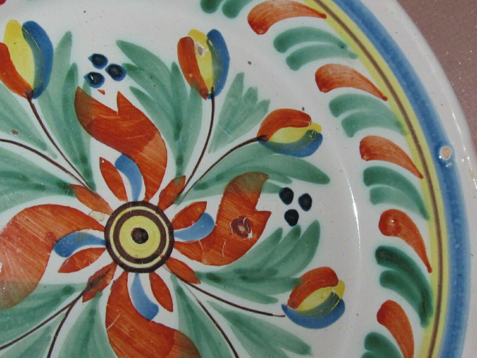 Floral earthenware plate to identify Nevers Desvres East Centre