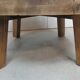 Large brutalist round coffee table, in exotic oak 1960s