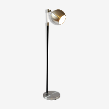 Eye ball lamppost postage of the 60s-70s in brushed aluminum and chrome