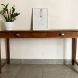 Double bureau vintage en chêne des années 50