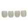 Set of 4 small vintage tulips in clear moulded glass.