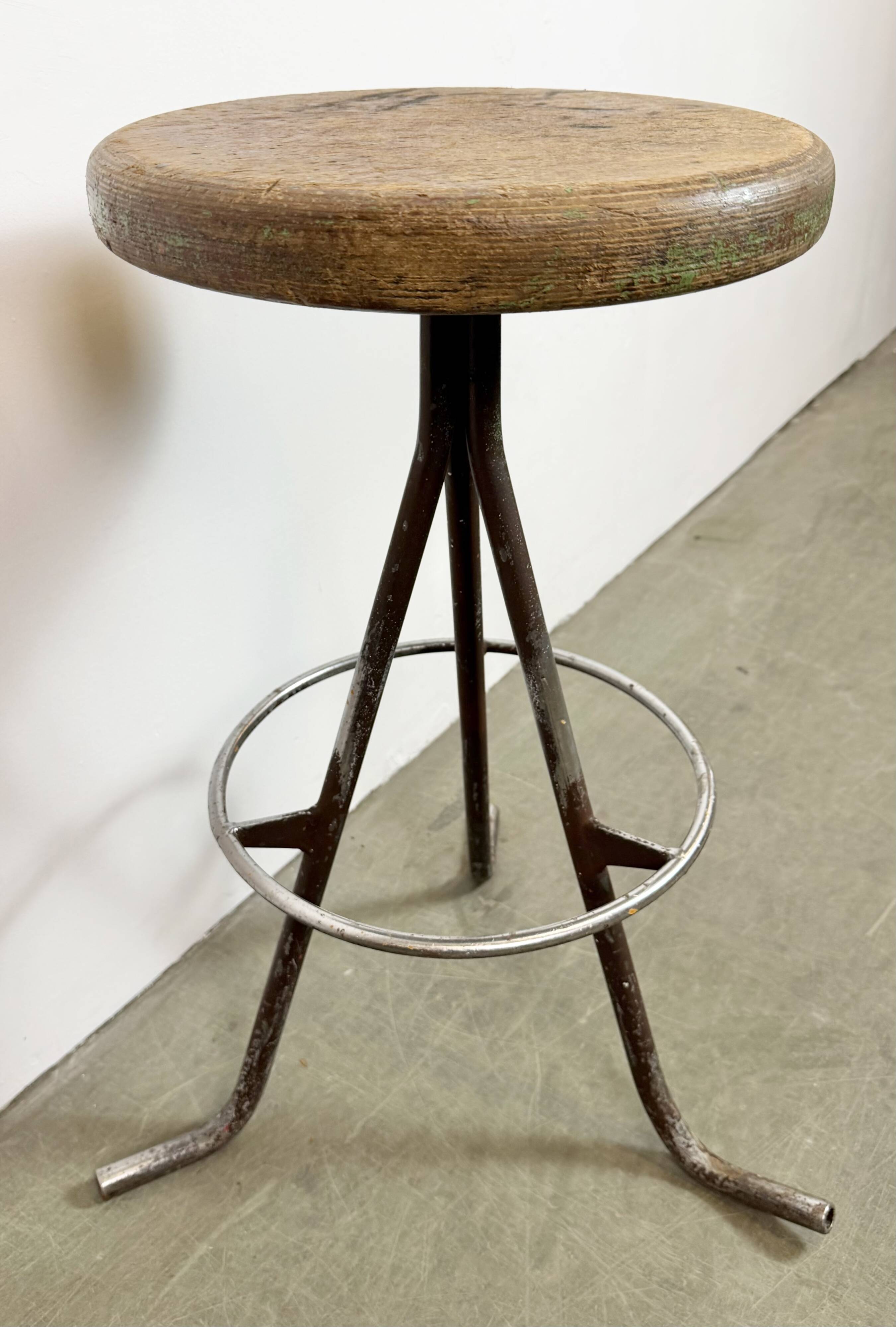 Grey Industrial Workshop Stool, 1960s