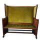 Antique wooden green bench / bench