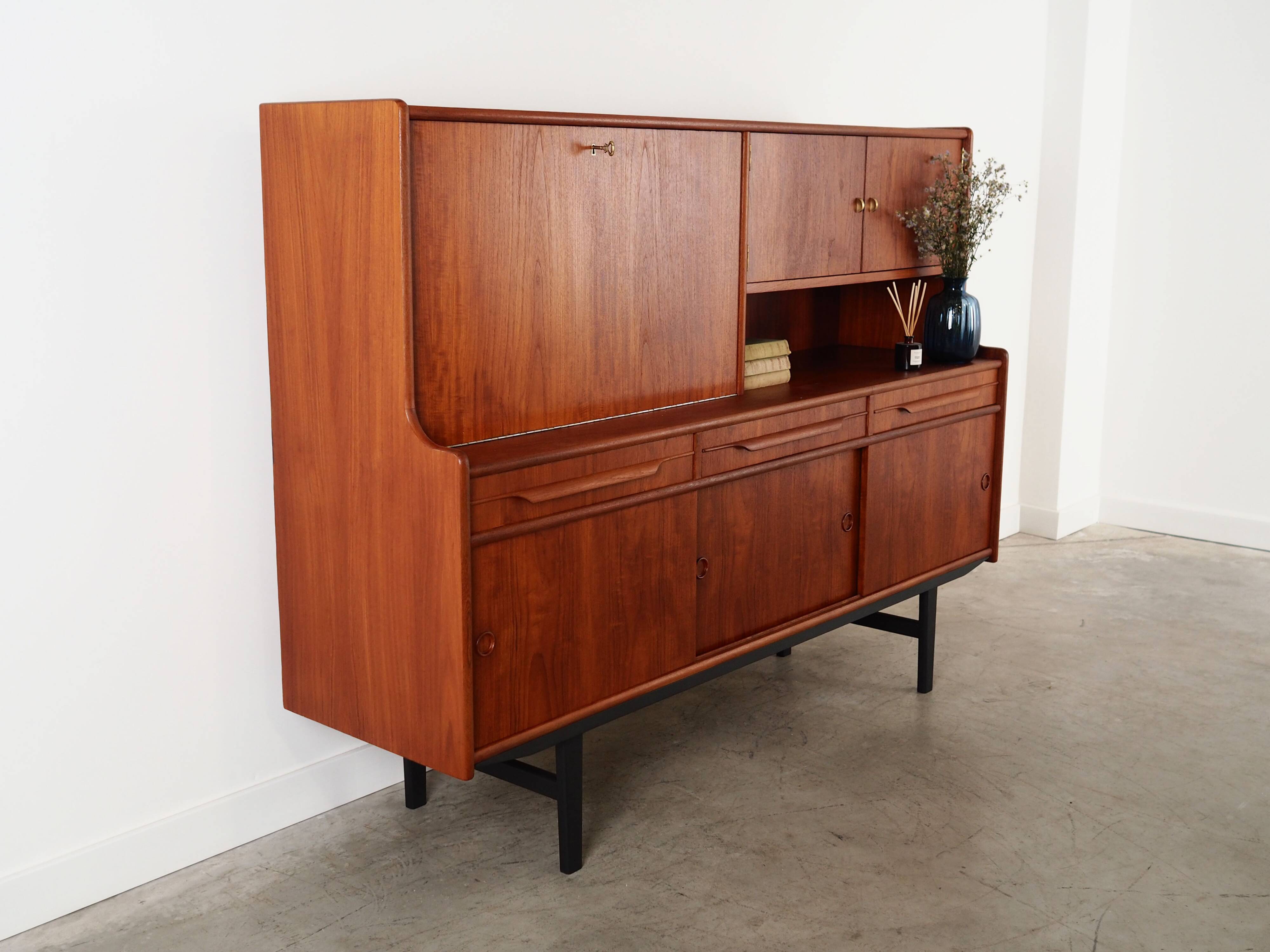 Teak high sideboard, Danish design, 1960s, production: Denmark