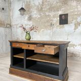 Solid wood box counter.