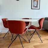 Ensemble design Magis XZ3 Table à manger ronde blanche (120 cm) + 4 chaises Zuiver OMG