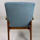 Vintage blue grey velvet lounge chair, 1970s