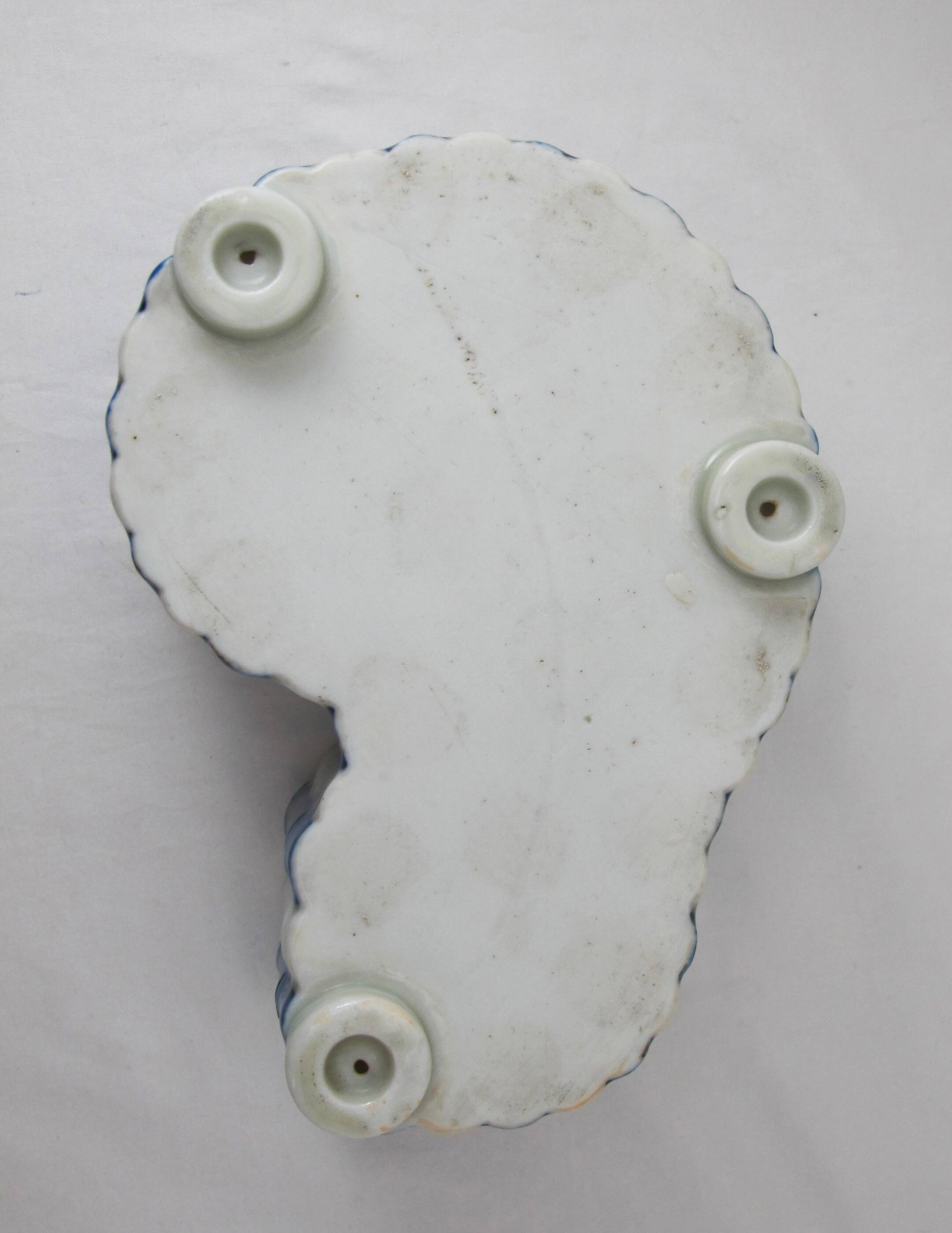 Old Chinese or Japanese blue and white porcelain planter from the late 19th or early 20th century